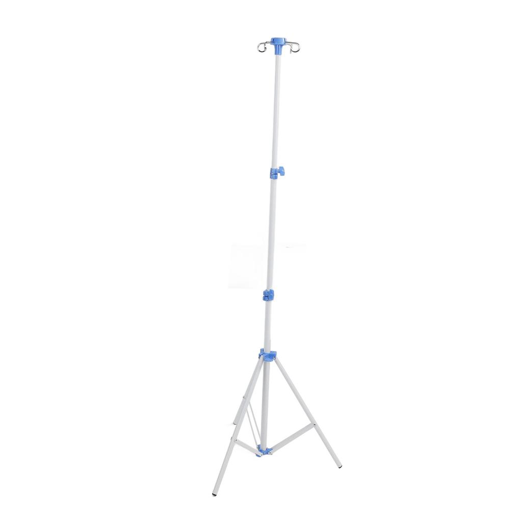 IV Pole Tripod Stand with 4 Hook Multifunctional Metal IV Pole Collapsible Stand IV Drip Bag Floor Stand for Travel Hospital 22mm