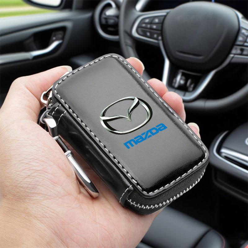 Car Key Case Leather Wallets Housekeeper Covers Zipper Bag for Mazda 3 bk bl 323 Axela Atenza CX-3 CX-4 CX5 CX-7 Car Accessories BM7