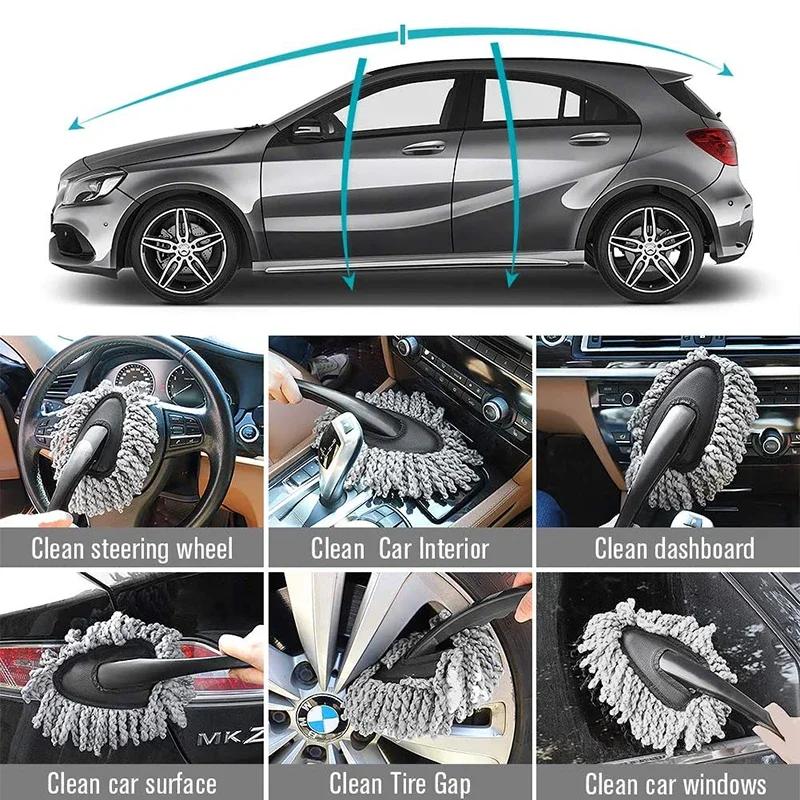 1/2Pcs Car Cleaning Tools Microfiber Dust Mop Washing Brush for Car Home Dust Removal Duster