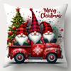 1 Uds. Fundas De Almohada Navideñas, Estampado De Gnomo Y Camin, Cojines Navideños De Temporada , Acento Decorativo Para Sof