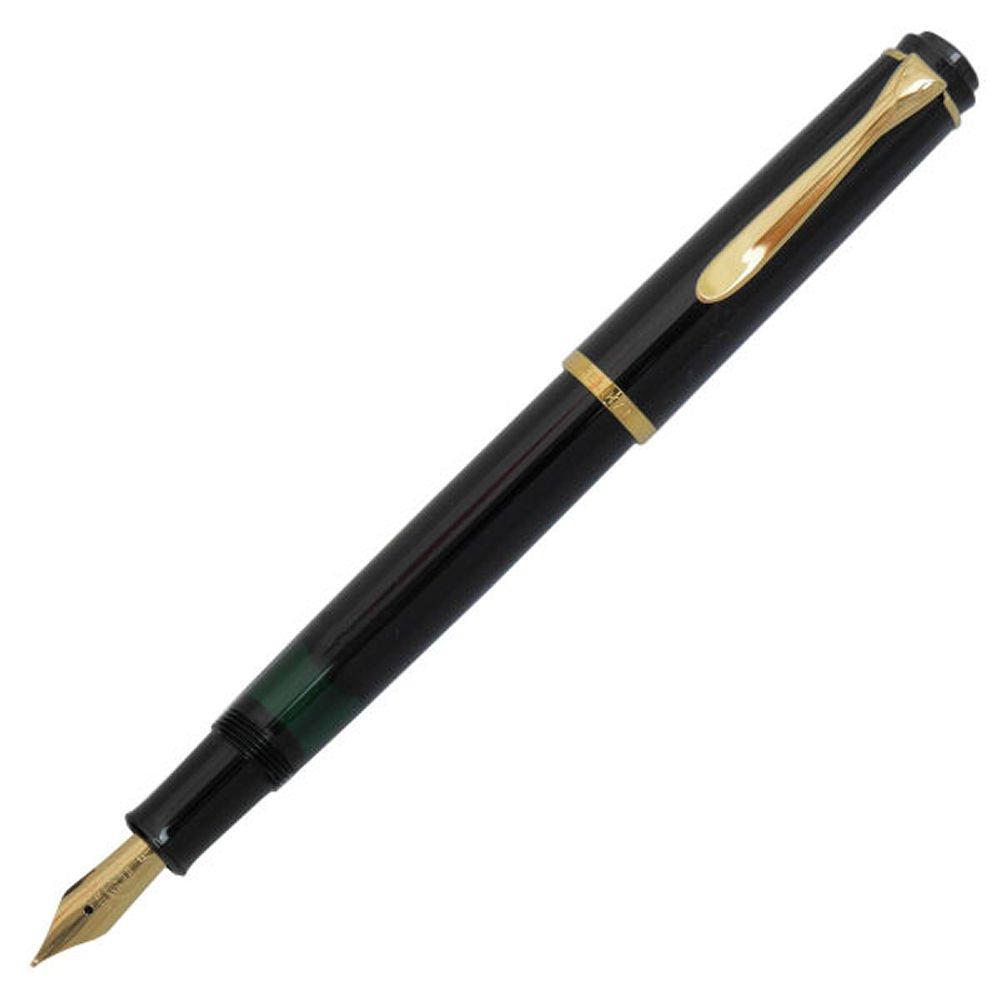 Pelikan M200 Classic Black Fountain Medium Officially Imported Pen, Nib,