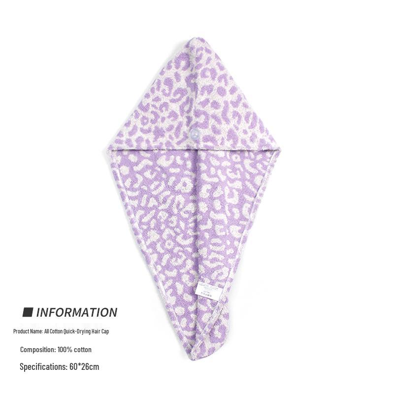 Quick-Drying Cotton Hair Cap for Women & Kids - Super Absorbent, Thick Shower Cap/Towel
