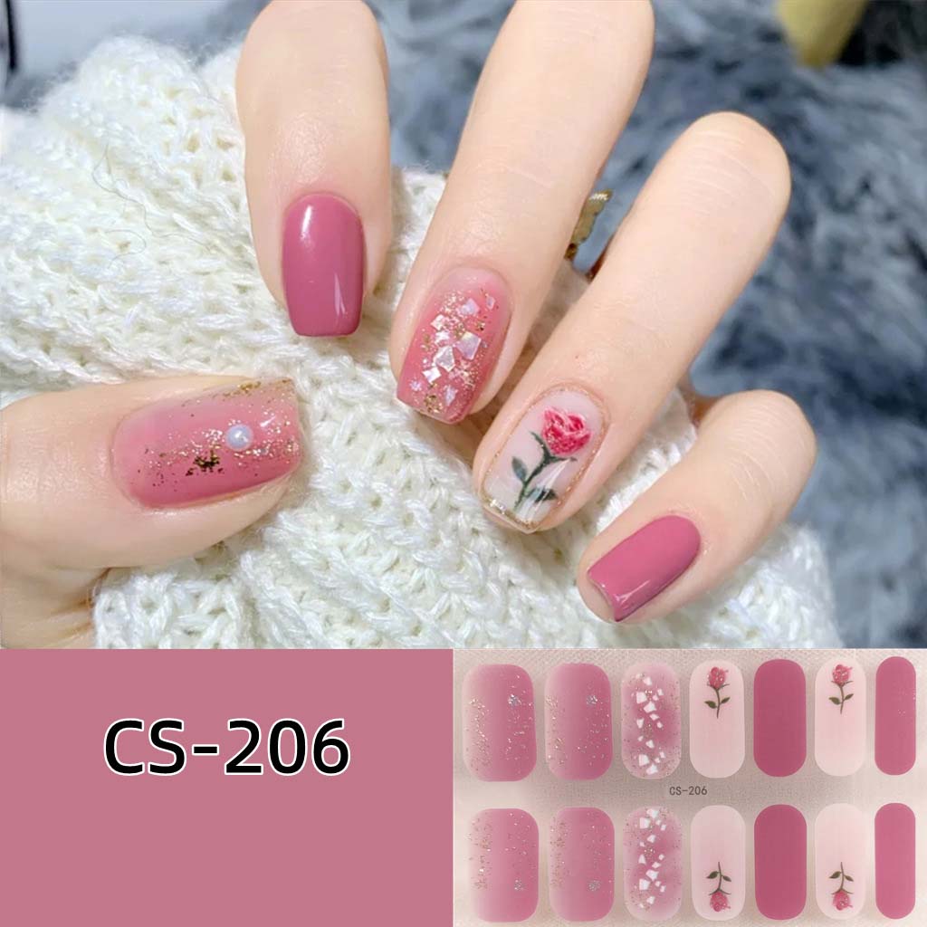 CS Waterproof and No-bake Gel Nail Polish Film All Stick Japanese and Korean Wind Spring and Summer Nail Wrap Paper Nail Wrap Paper