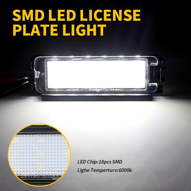 1PC Canbus White 18SMD Auto Rear Led License Plate Lights Lamp Fits For Renault Dacia Sandero II After 2012 No Error