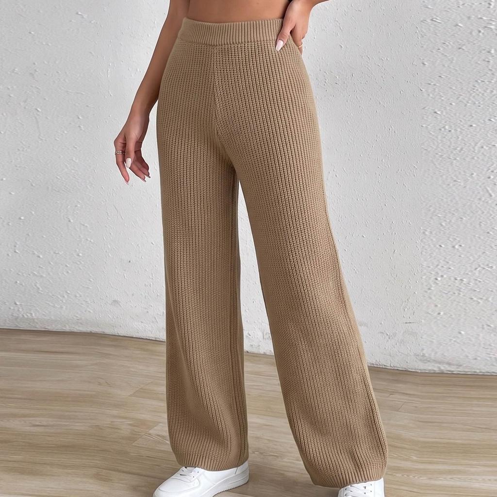 Women's Casual High Waist Straight Wide Leg Pants