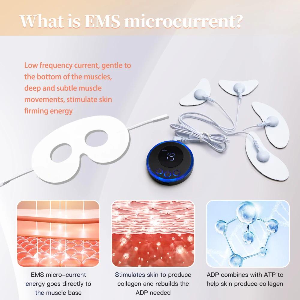EMS Eye Beauty Massager: Low-Frequency Muscle Stimulation Face Lifting, Skin Tightening, Anti-Wrinkle Facial Device.