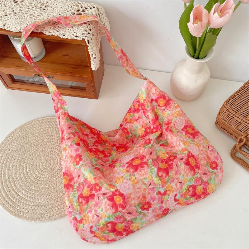 Summer New Floral Bag Romantic Cloth Bag Thin Shoulder Bag Messenger Bag Student Women's Bag