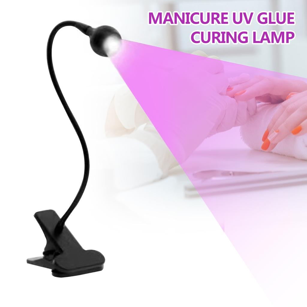 Mini Manicure UV Glue Purple Light Curing Lamp With Book Clip Control Switch 3W Multi-purpose USB