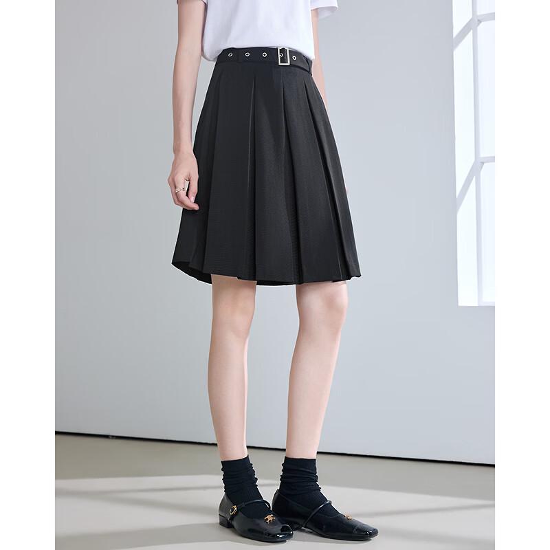 Betu Women's Belted A-line Pleated Skirt