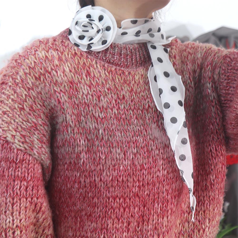 Cravat Polka Dot Scarves Bow Ties Collar Flower Decoration Simple Long Silk Scarf  Women