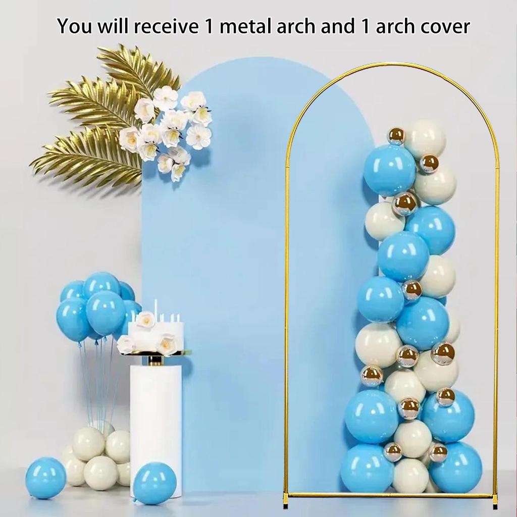 Złoty łuk kuty z żelaza z pokrowcem na tkaninę do dekoracji tła imprezy, festiwalu lub wesela