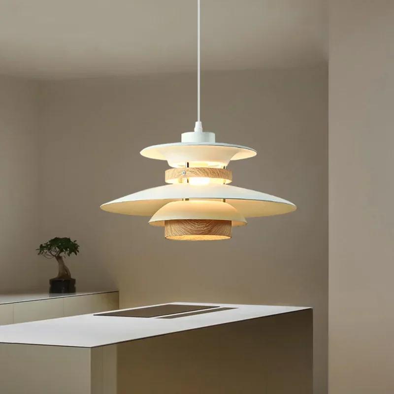 Nordic Iron Art Table Pendant Light Danish Designed LED Flying Saucer Chandelier Restaurant Bar Decor Lamp Indoor Fixture