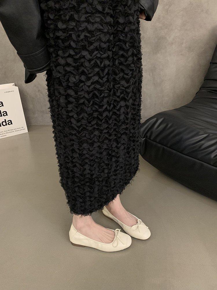 

Fairy wind gentle single shoes flat-soled women s shoes 2024 summer new popular soft leather shallow mouth versatile soft sole laden shoes 40