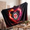Eintracht Frankfurt Personalized Fleece Blanket With Football Logo, Custom Name Text Soft Warm Home Throw Blanket