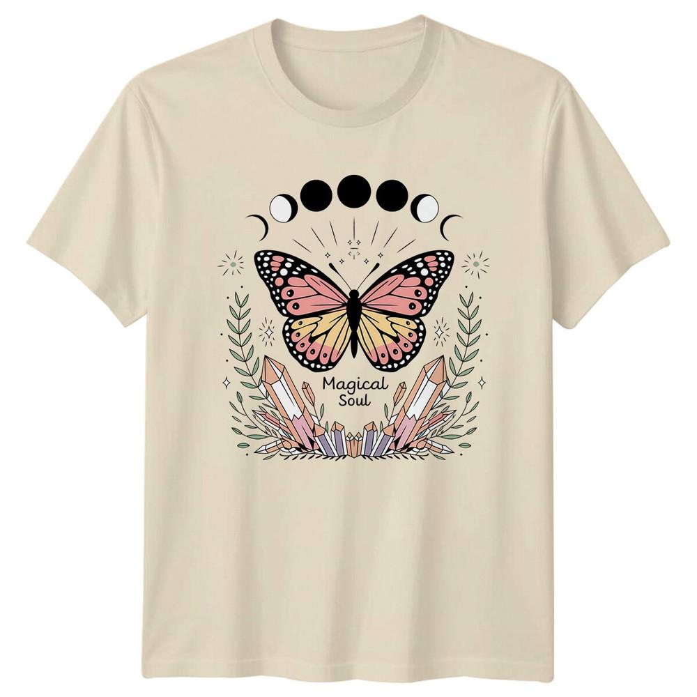 Magical Soul Butterfly Moon Phases Boho Celestial Unisexs Unisexs TShirt