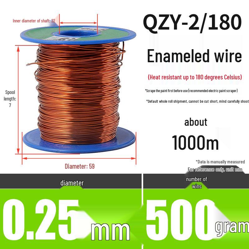 180° Värmebeständig Emajlert Rund Koppartråd, QZY-2/180