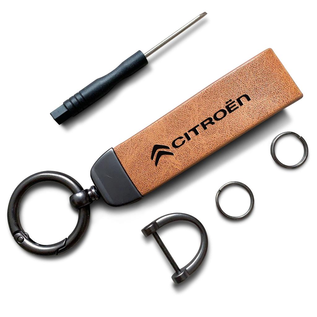 Maillard Colour Keychain Car Logo Key Chain For Citroen C5X e-C4 X e-C3 C4 C3 C5 AIRCROSS C-Elysee C-Crosser C4 Cactus Berlingo