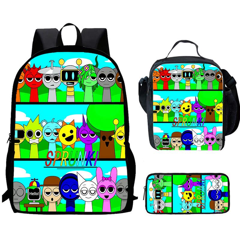 Sprunki Rhythm Box, Game Anime Backpack, Student Schoolbag, Computer Bag