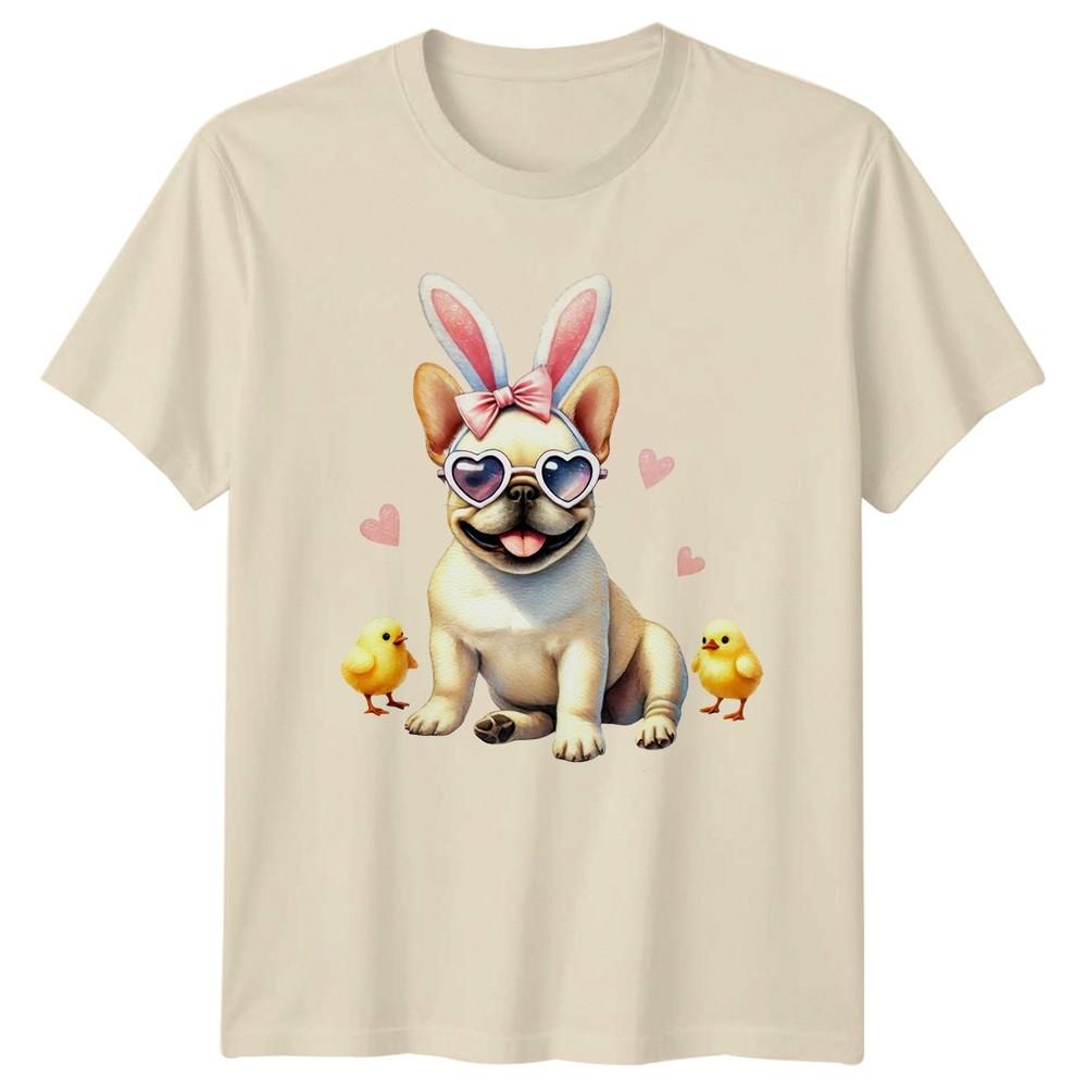 French Bulldog Puppy Wearing Bunny Unisexs TShirt Frenchie Dog Pet Easter