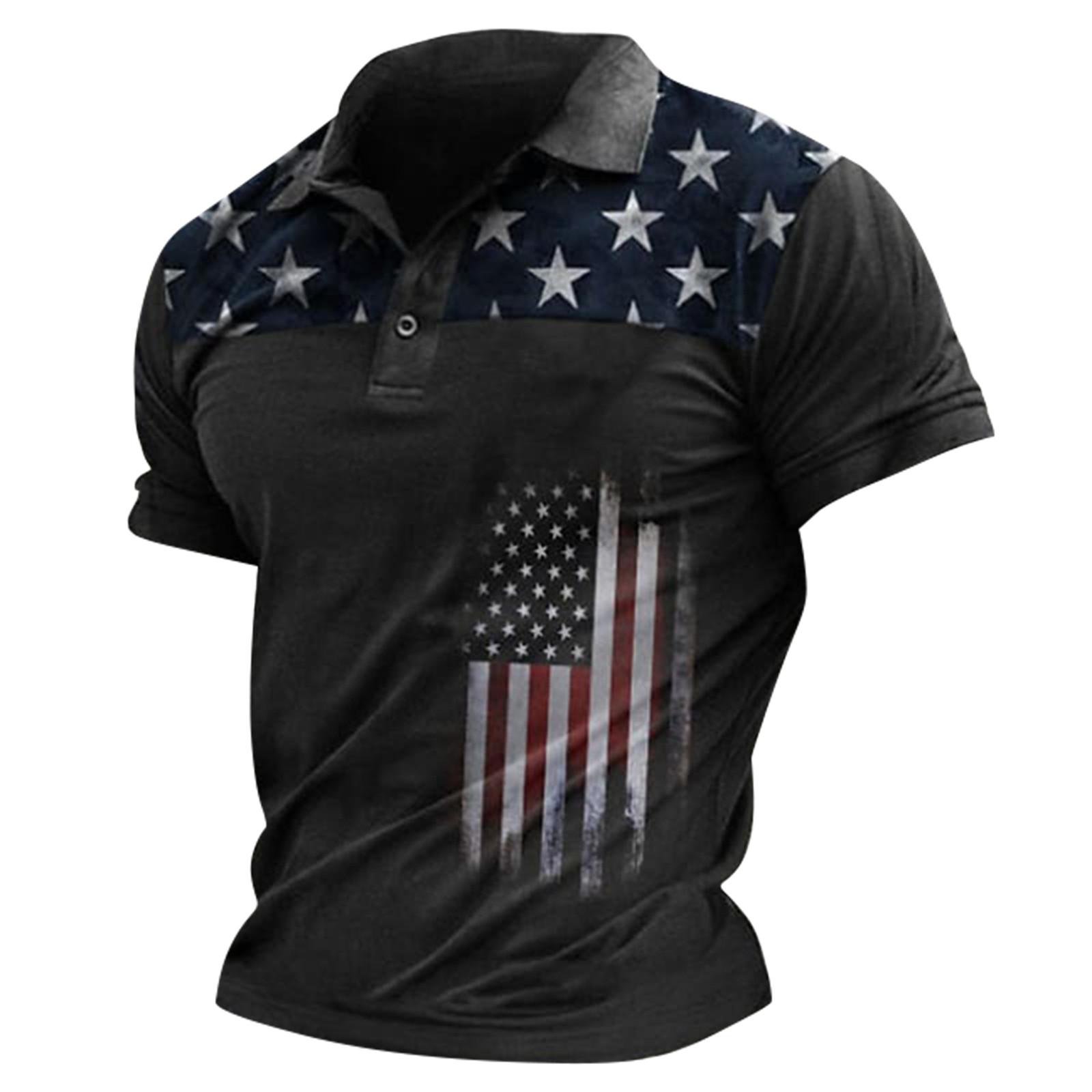 

(Куниде) Мужская рубашка для гольфа, повседневная спортивная V-образным вырезом, ребристый воротник с коротким рукавом, модная повседневная однотонная однотонная весна-лето, стандартная посадка XXL чёрный