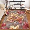 Autumn Leaf Pattern Carpet for Living Room, Pink and Beige Design Suitable for use as an anti-slip for living room bedroom sofas