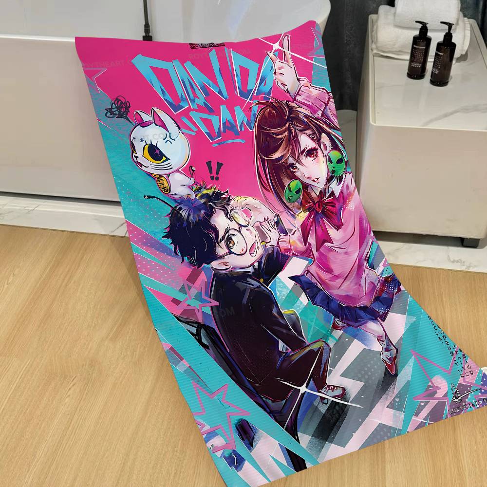 Classic Japanese Anime D-DAN DA DAN Anime Beach Swimming Towel Soft Absorbent Washcloth Children's Gifts For Travel Camping Gym