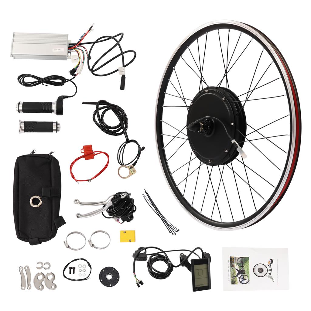 Ebike Conversion Kit for Electric Bike 25'' Front Wheel Electric Bicycle Hub Motor Kit 1200W Electric Bike Conversion Kit