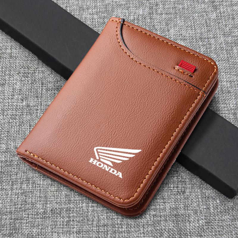 Motorrad Leder Mini-Kreditkartenetui Tragbare Geldbörse Auto-Emblem Geldbörse Für Honda CB400 CB650 FCBF CBR25ORR CRF SH3O0 NC75O TO0