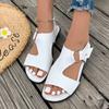 Large size simple ring flat-bottomed fish mouth sandals summer new open-toed beach women's shoes