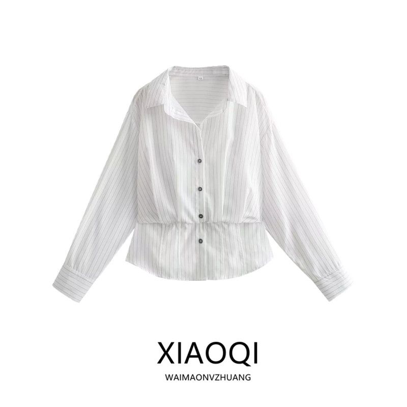 Spring Dignified Sense of Design Stripes Silm Shirt