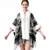 Women's Poncho Cape Faux Fur Trim Shawl Wrap with Tassel Faux Fur Collar Cardigan Cloak for Party Cloak Coat Fur Collar Poncho Cape Wraps for Women