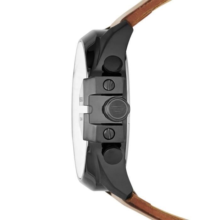 Montre - DIESEL - DZ4343 - Cuir véritable marron - Etanche 10 ATM - Chronographe noir