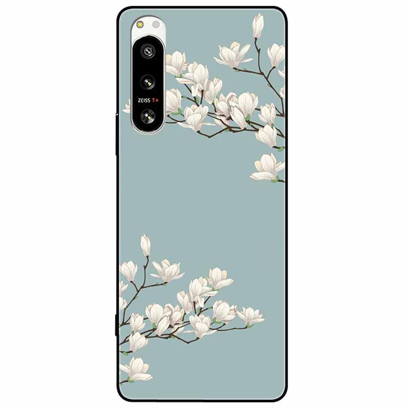 For Sony Xperia 5 IV / 1 IV Case 10IV Soft Silicone Flower Phone Back Cases For Sony Xperia 10 IV V Cover 5IV TPU Bumpers 10V