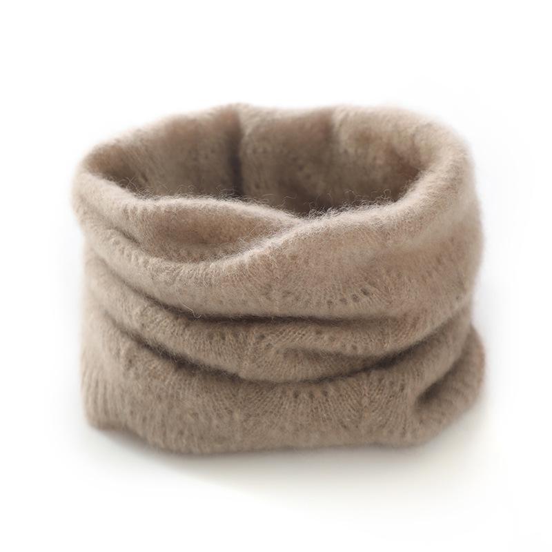 Women's 100% Pure Cashmere Hollow Design Neck Warmer - Solid Color, Early Autumn Style, Outdoor Cold Protection, Knitted Gaiter.