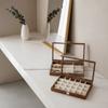 Retro Jewelry Display Tray Decorative Rectangle Sunglasses Display Holder Visible with Compartments Watch Display Tray