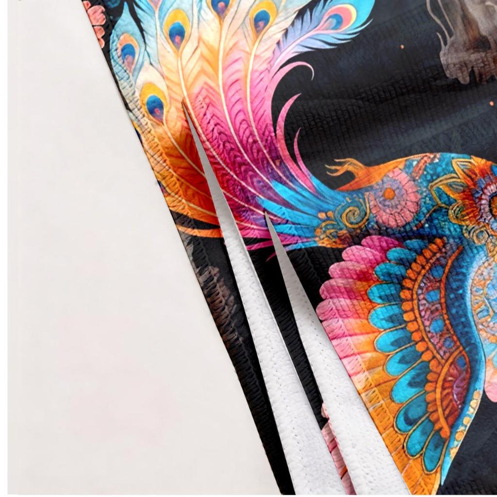 Bohemian Fire-breathing Phoenix polyester microfiber beach towel is highly absorbent, suitable for swimming and beach outings