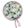 Mini flower Style Folding Fan Round With Pocket Handheld Fan Flower Pattern Collapsible Fan Wedding Party Outdoor Activities
