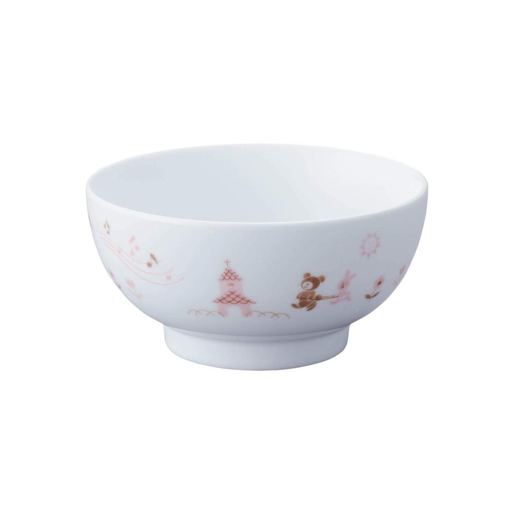 Noritake Rice Light Microwave and Dishwasher Fine Porcelain 230cc Bowl, 230cc, Step, Children's Dishware, Safe, Pink, (Reinforced Porcelain),