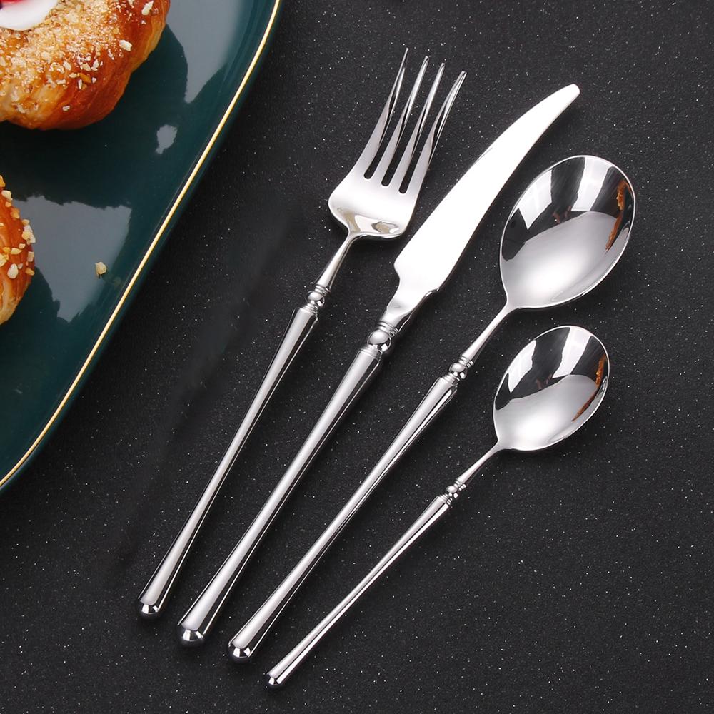 8/10/12/15/16/20/25 Pieces Gold Cutlery Set Stainless Steel Tableware Knife Fork Spoon Sliver Set Dinnerware Kitchen Accessories