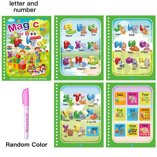 Magical Water Drawing Book Toys Variety of Themes Reusable Coloring Magic Water Drawing Book Early Education Toys for Children