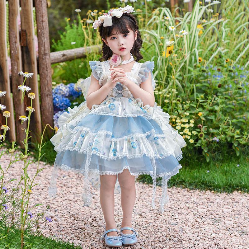 Girls' Summer Princess Flower Fairy Lolita Dress - High-End Formal Birthday Attire