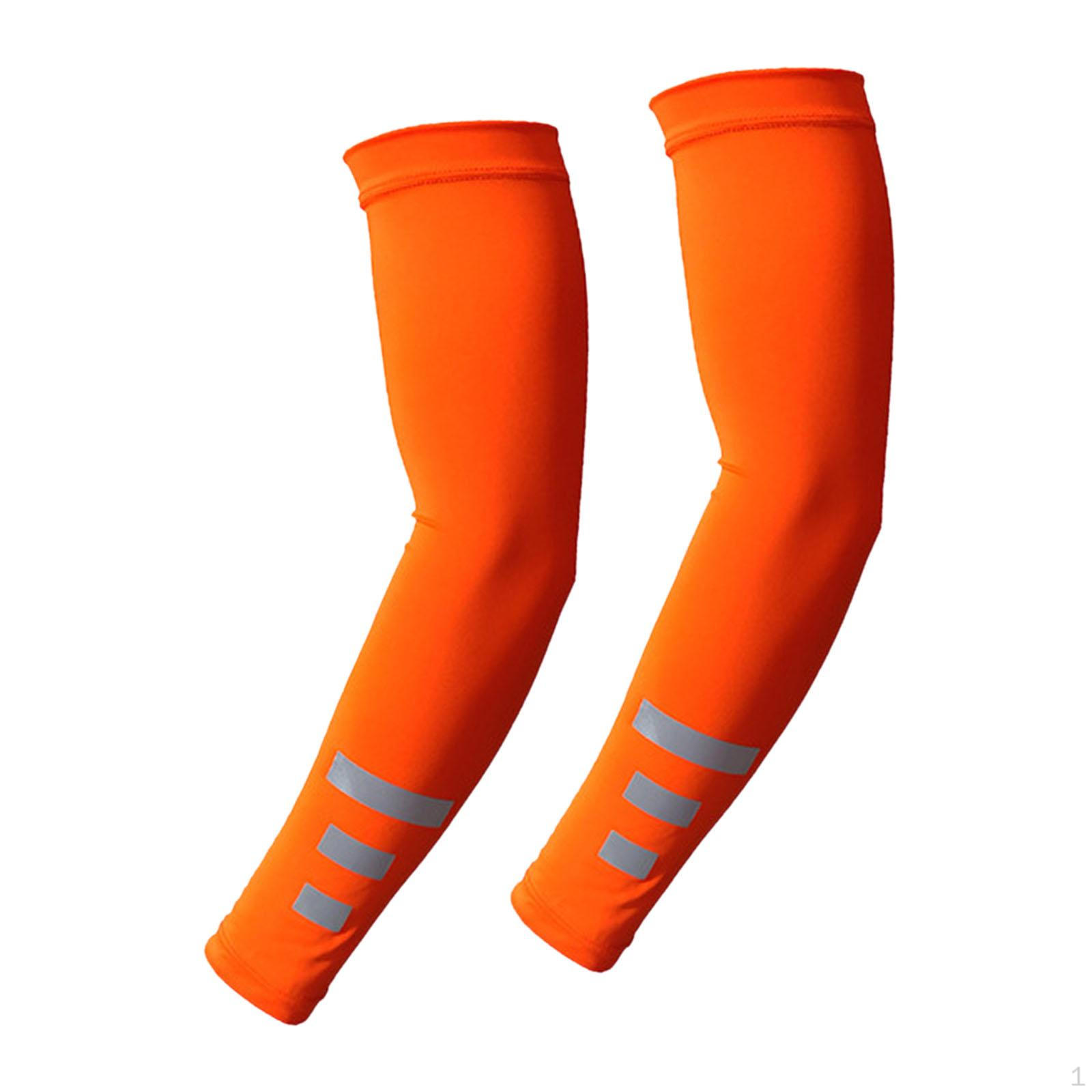 

Arm Sleeves Cover 1 Pair Gear for Outdoor Sports Fishing Hiking Driving Orange reflective