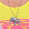 Charme elegante Mode Elefant Anhänger Pullover Kette Retro Silber Farbe Halskette