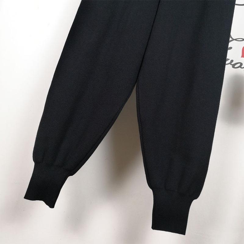 Korean High-Waist Knit Harem Pants for Women