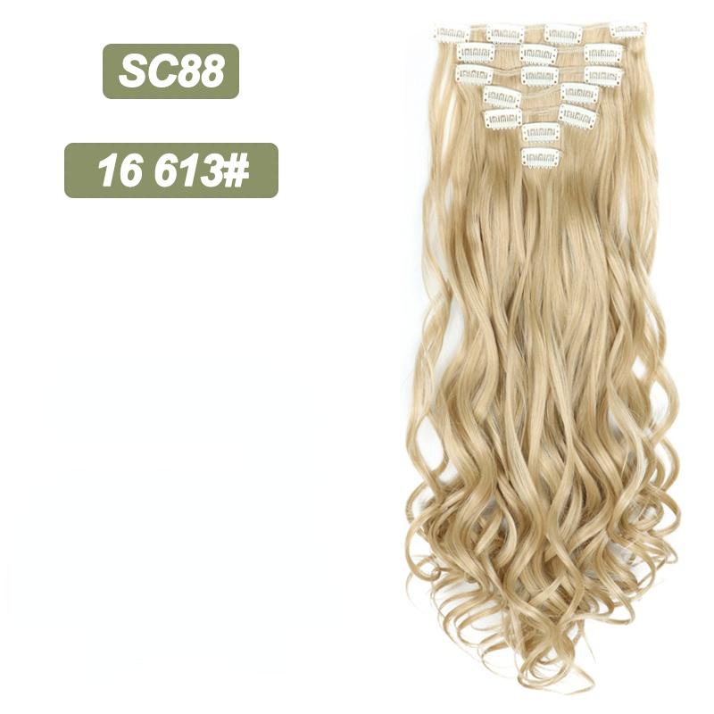 MISSQUEEN Long Wavy Ombre Hair Extensions 16 Hairpins Clipped In The Hair Extensions To Synthesize A Heat Resistant Thick Wig