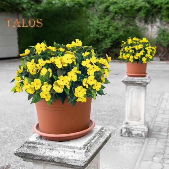 Artificial Impatiens Bunch UV Resistant Faux Flowers Low Maintenance Fake Impatiens Bouquet for Indoor Vase Planters Balcony Decorations