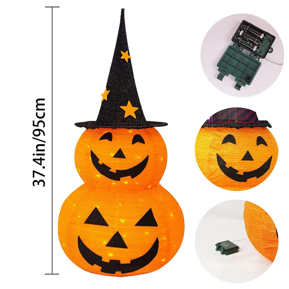 

Halloween Pumpkin LED Lamp Outdoor Decoration Horror Home Garden Courtyard Tombstone Decoration Haunted Props(Without Batteries)