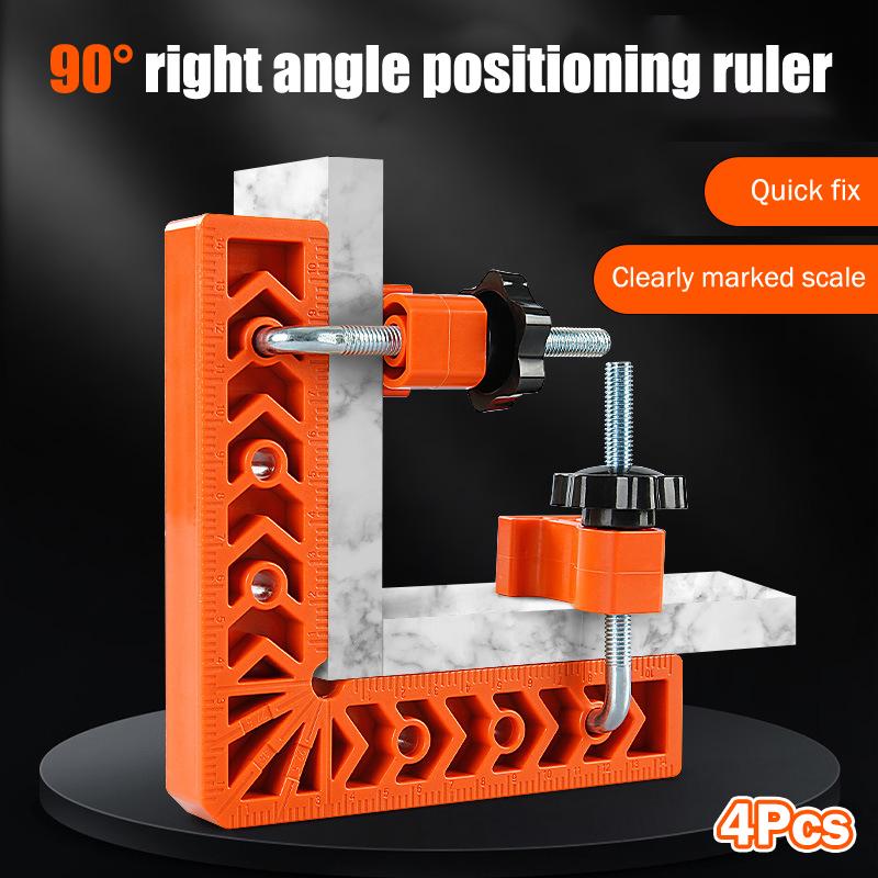 4Pcs 3In 90 Degree Right Angle Positioning Ruler L Fixing Clamp Woodworking Holder Marking Ruler Tools Auxiliary Locator