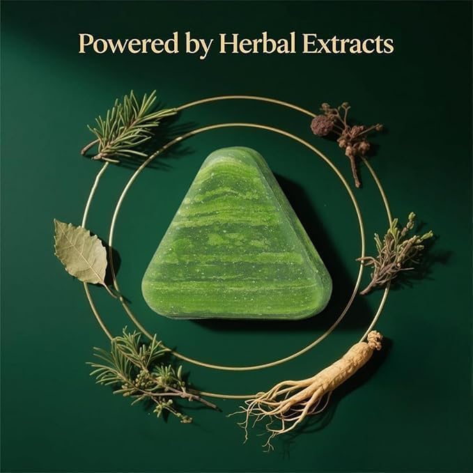 Green Triangle Herbal Soap Shampoo Bar