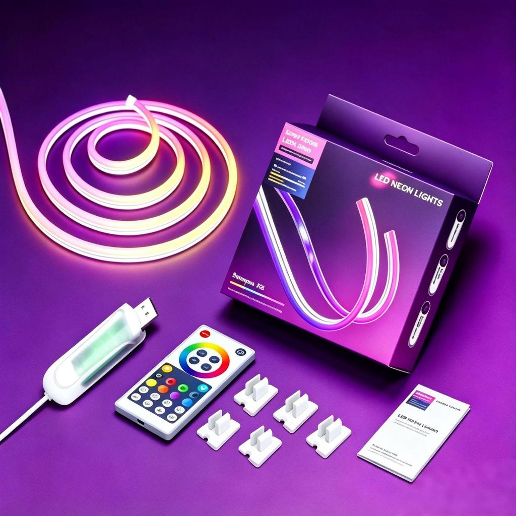 Irisierendes RGB fließendes LED-Neonband: Wasserdichtes Smart-Silikon-Lichtset